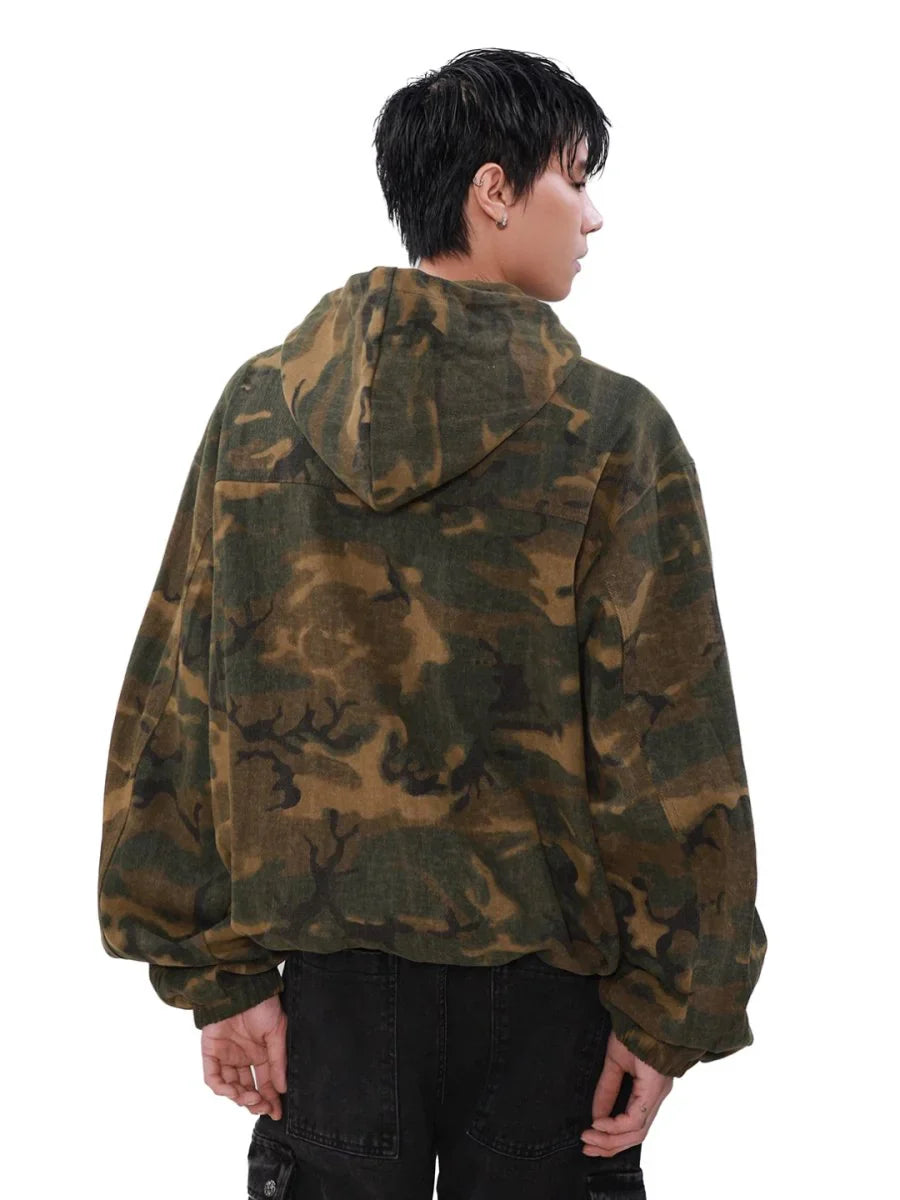 [MRNEARLY] LOOSE ZIPPER HOODED JACKET T0093