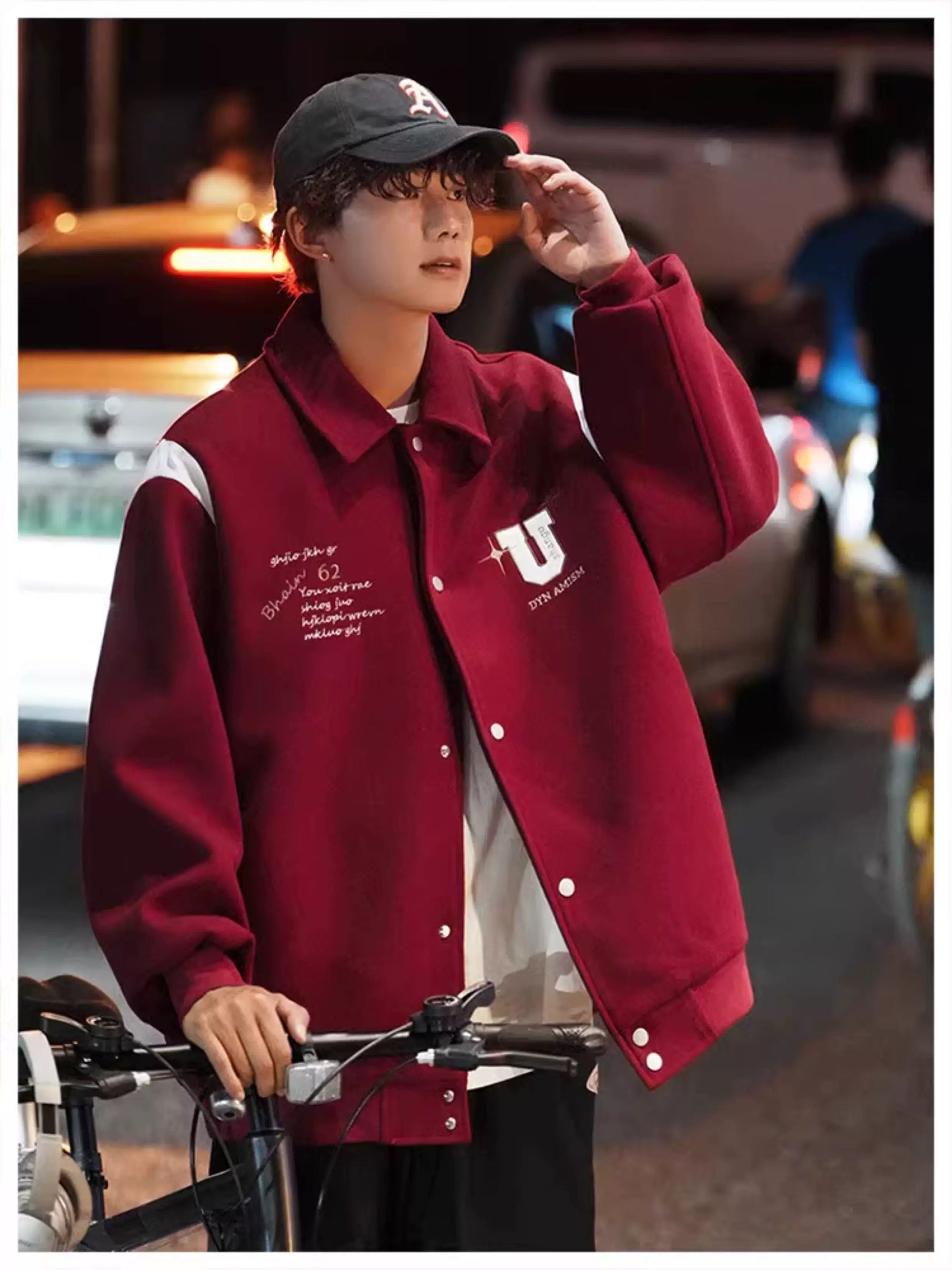 Chaqueta corta de lana – Prenda de abrigo vintage estilo urbano americano T0024