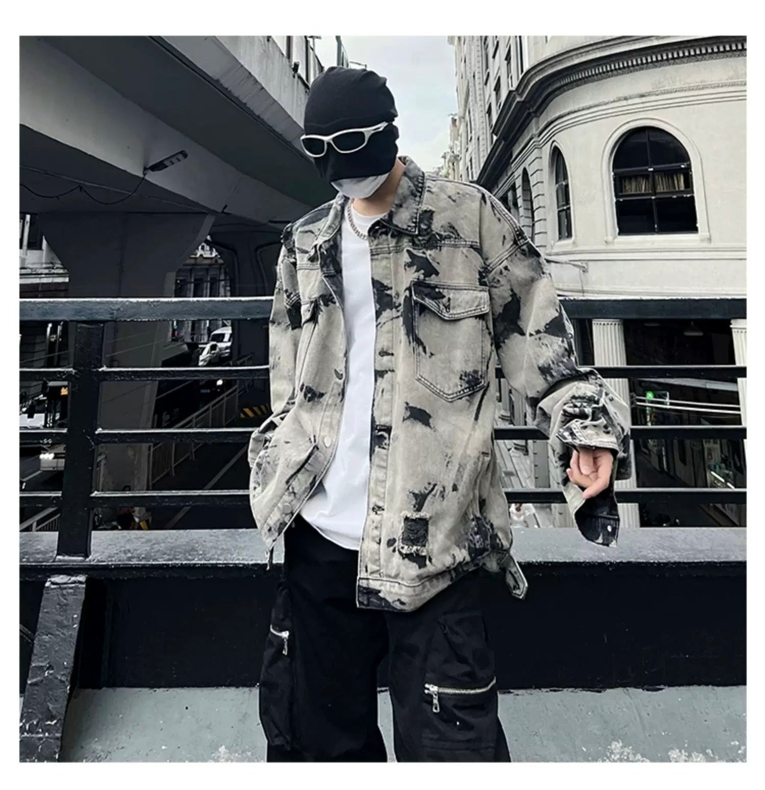 Men’s American Tie-Dye Denim Jacket – High Street Vintage Streetwear Outerwear S0057