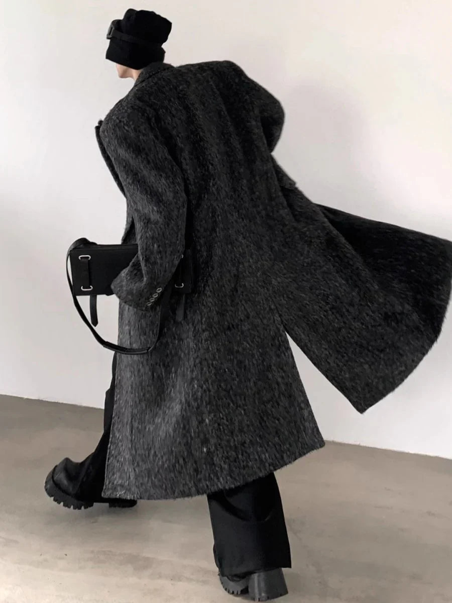 [AUTUMNWIND] GRAY MID-LENGTH TRENCH COAT T0102