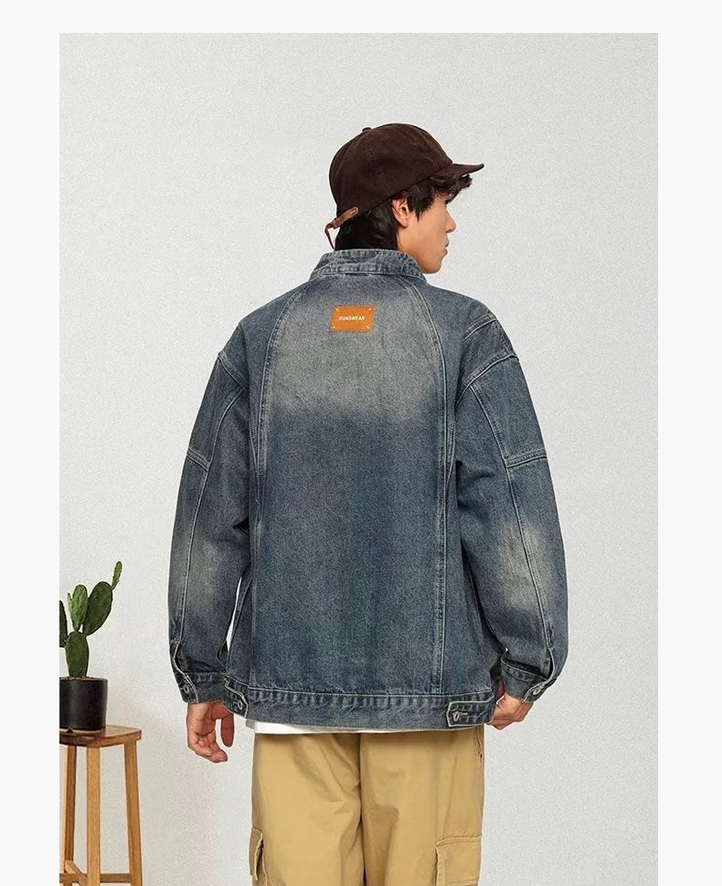 American Utility Work Jacket – Vintage Streetwear Cotton Coat for Men T0031