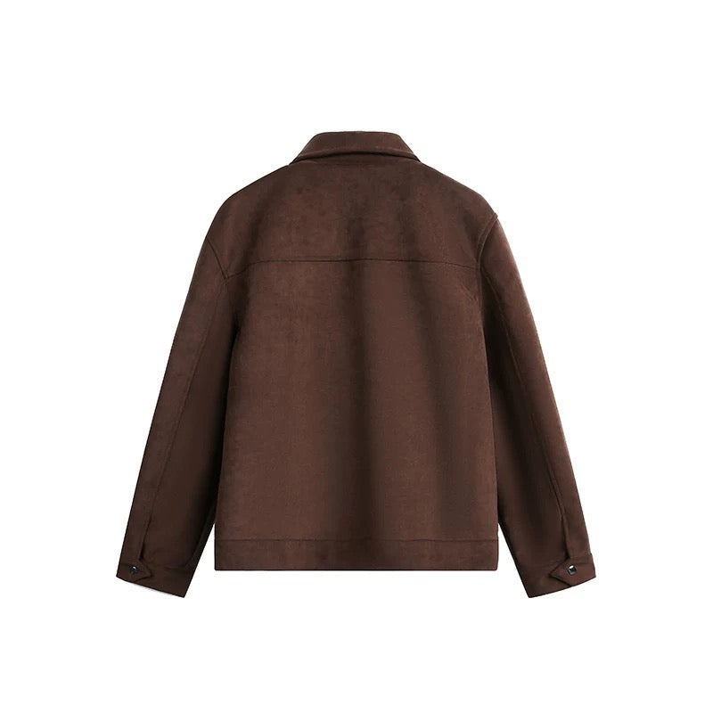 Chaqueta vintage americana con cuello de ante para hombre T0251