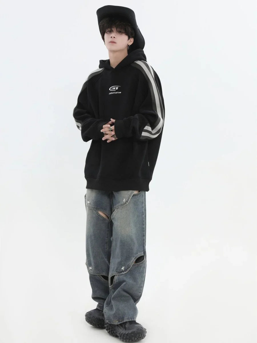 METAL HOLE BREAKING JEANS B0167