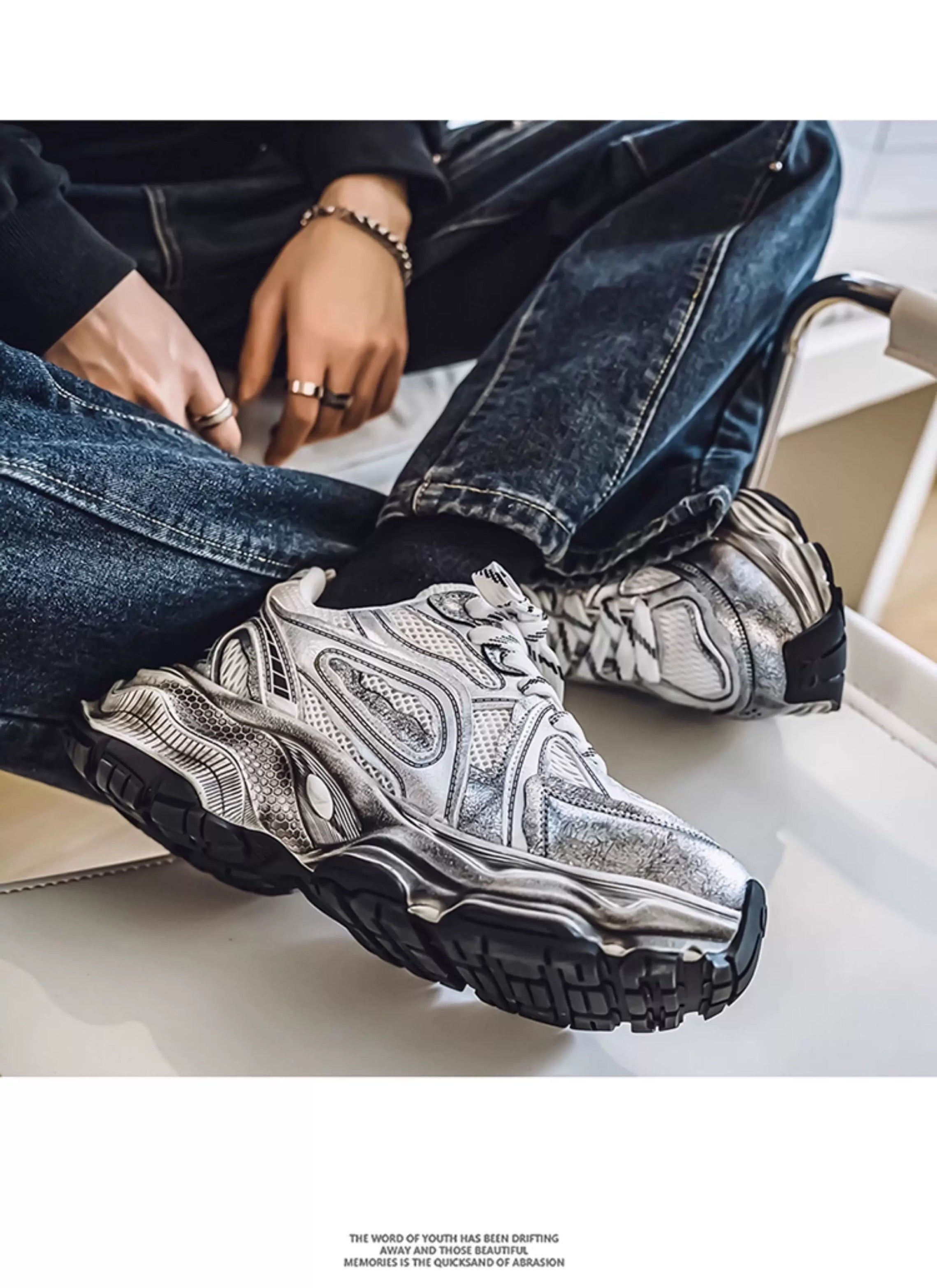 Zapatillas deportivas retro gruesas para hombre, zapatos casuales de moda para papá, zapatillas para correr de suela suave y modernas S0015