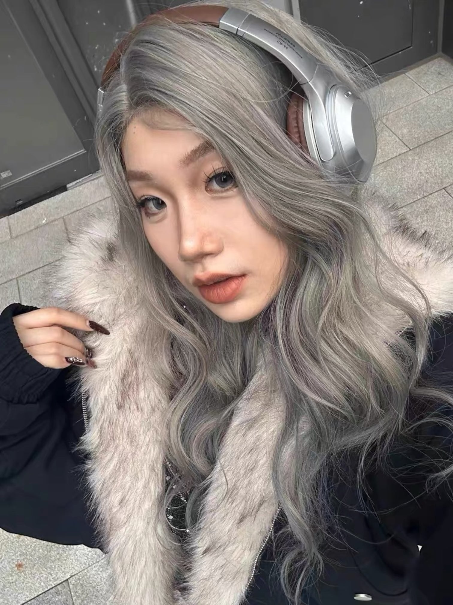 [Korean Girl] FUR LINED PUFFER BOMBER JACKET T0171