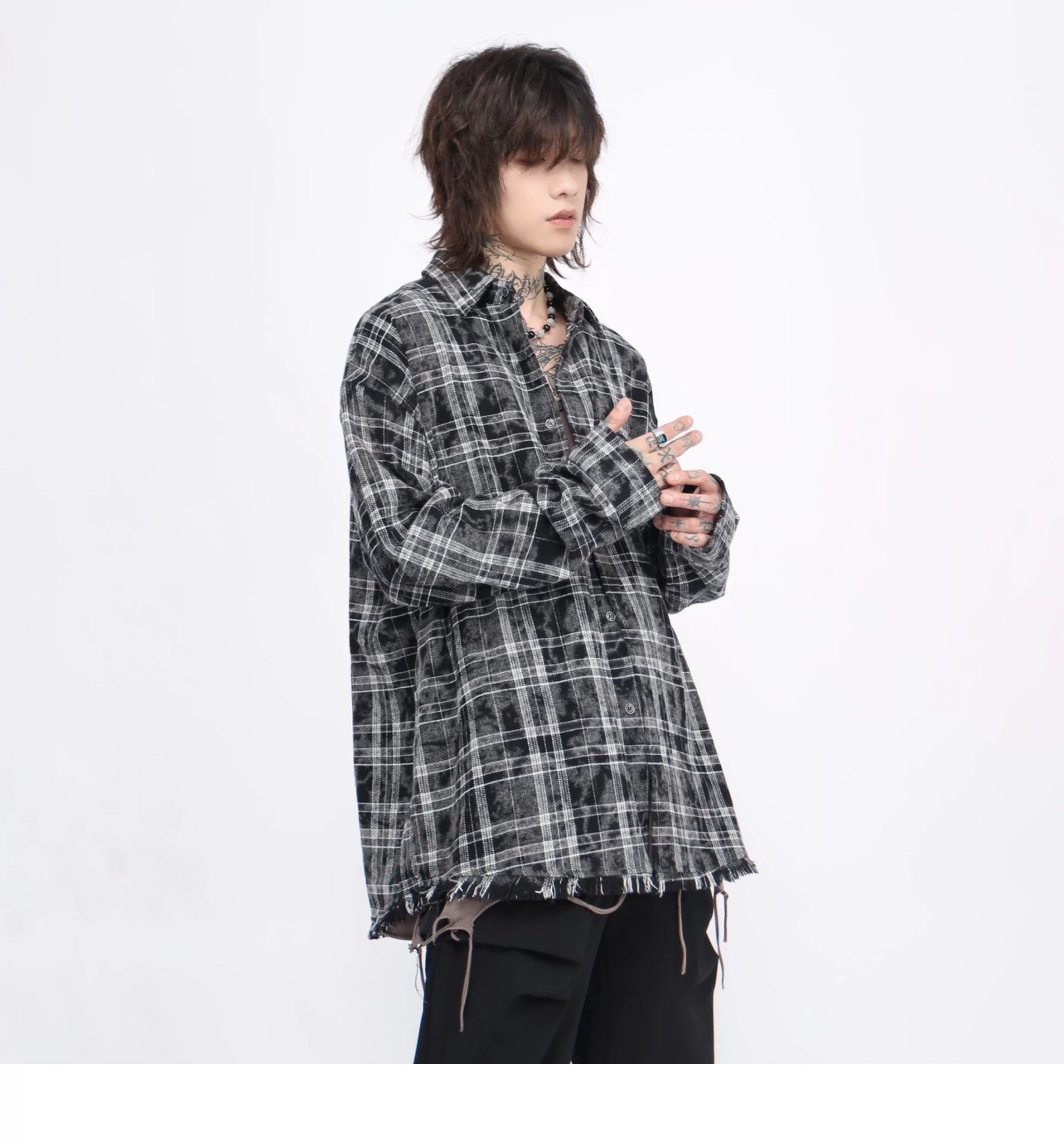 Men’s Plaid Overshirt Jacket – American Casual Vintage Streetwear Outerwear S0052