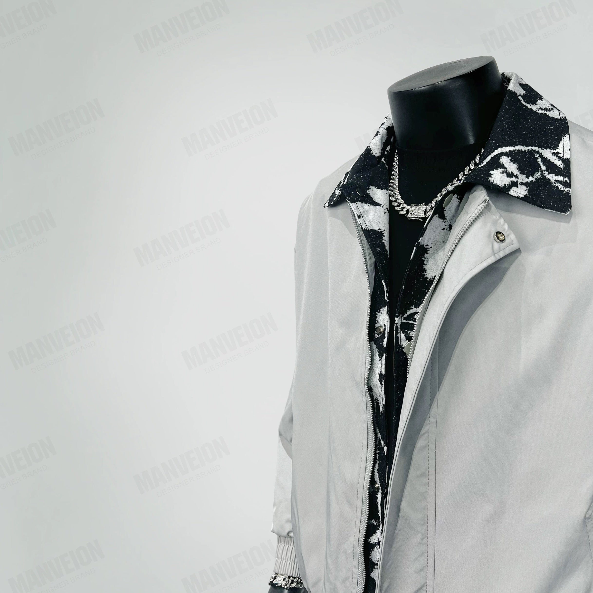 Chaqueta vintage con cuello a capas para hombre: abrigo holgado estilo retro urbano T0076