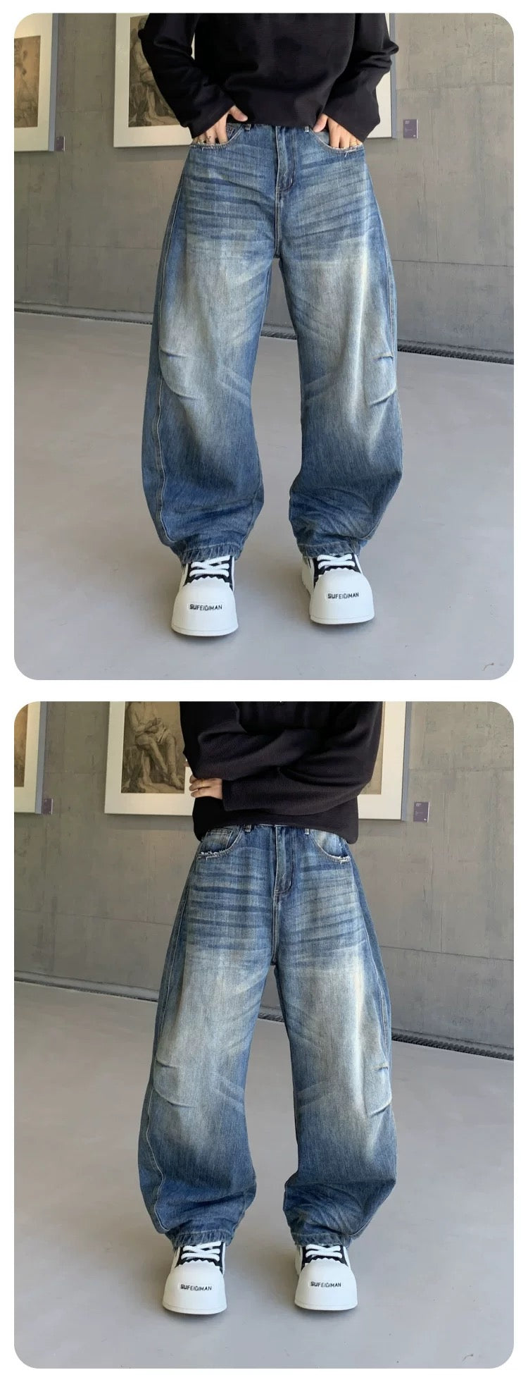 Men’s American Vintage Wide-Leg Jeans B0005