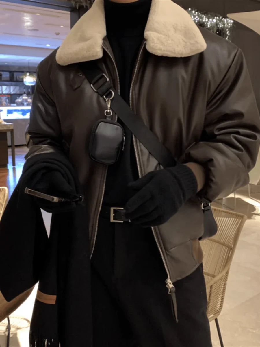 KOREAN LAMB WOOL COTTON COAT JACKET T0106