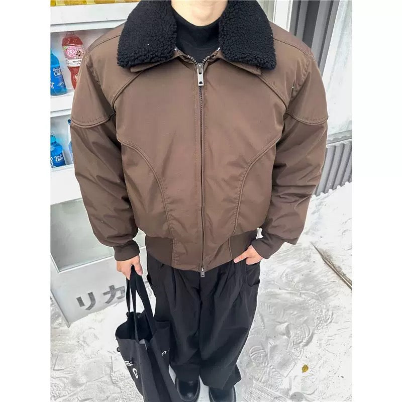 Chaqueta corta retro con cuello desmontable para hombre T0019