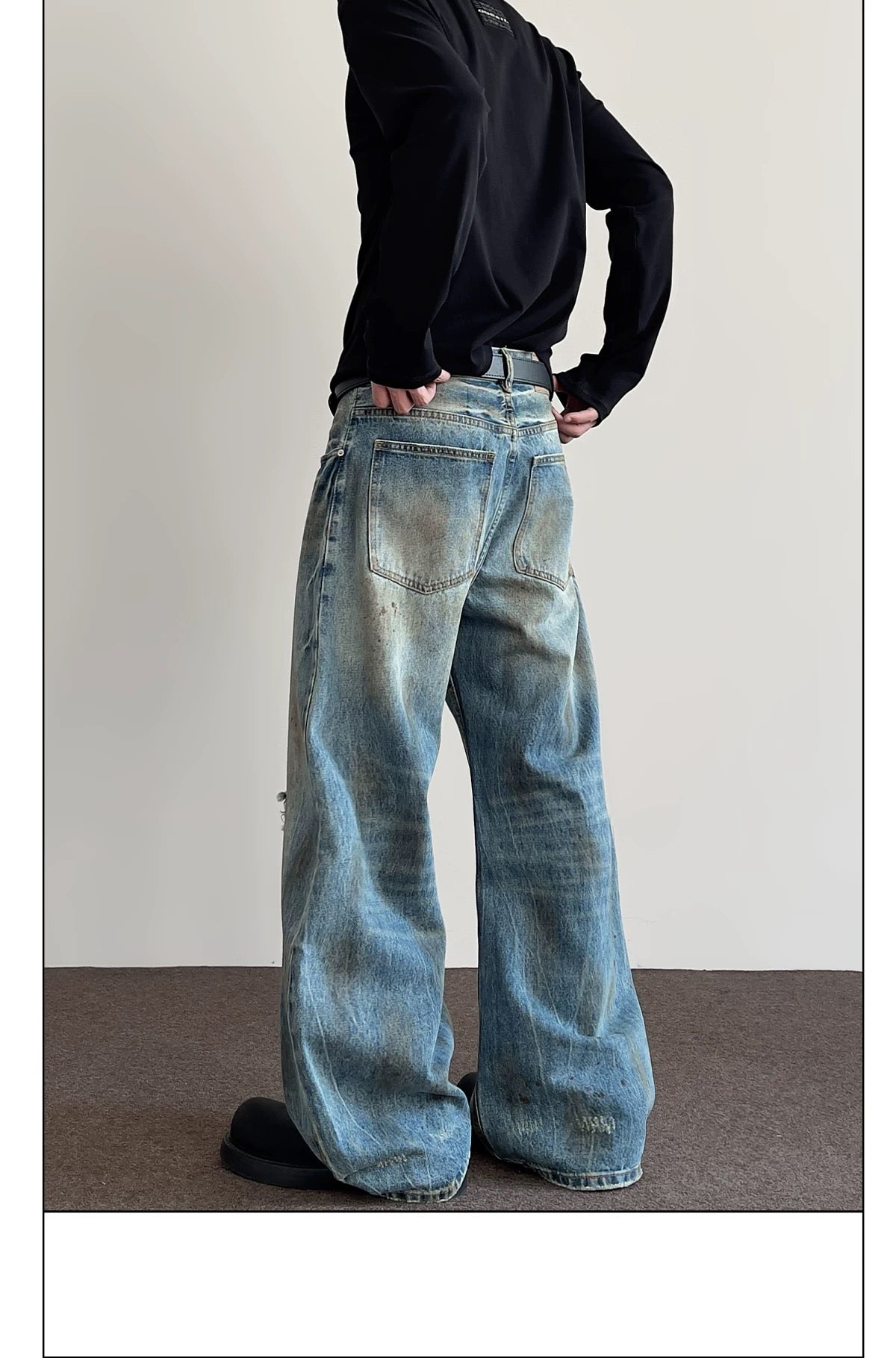 Men’s American Vintage Wide-Leg Denim Jeans B0021