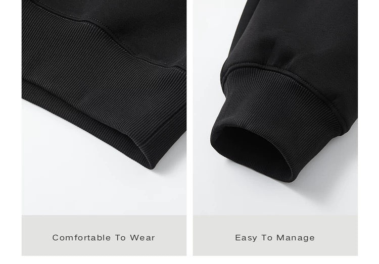 Sudadera de manga larga antiarrugas para hombre con diseño de media cremallera - Jersey holgado T0051