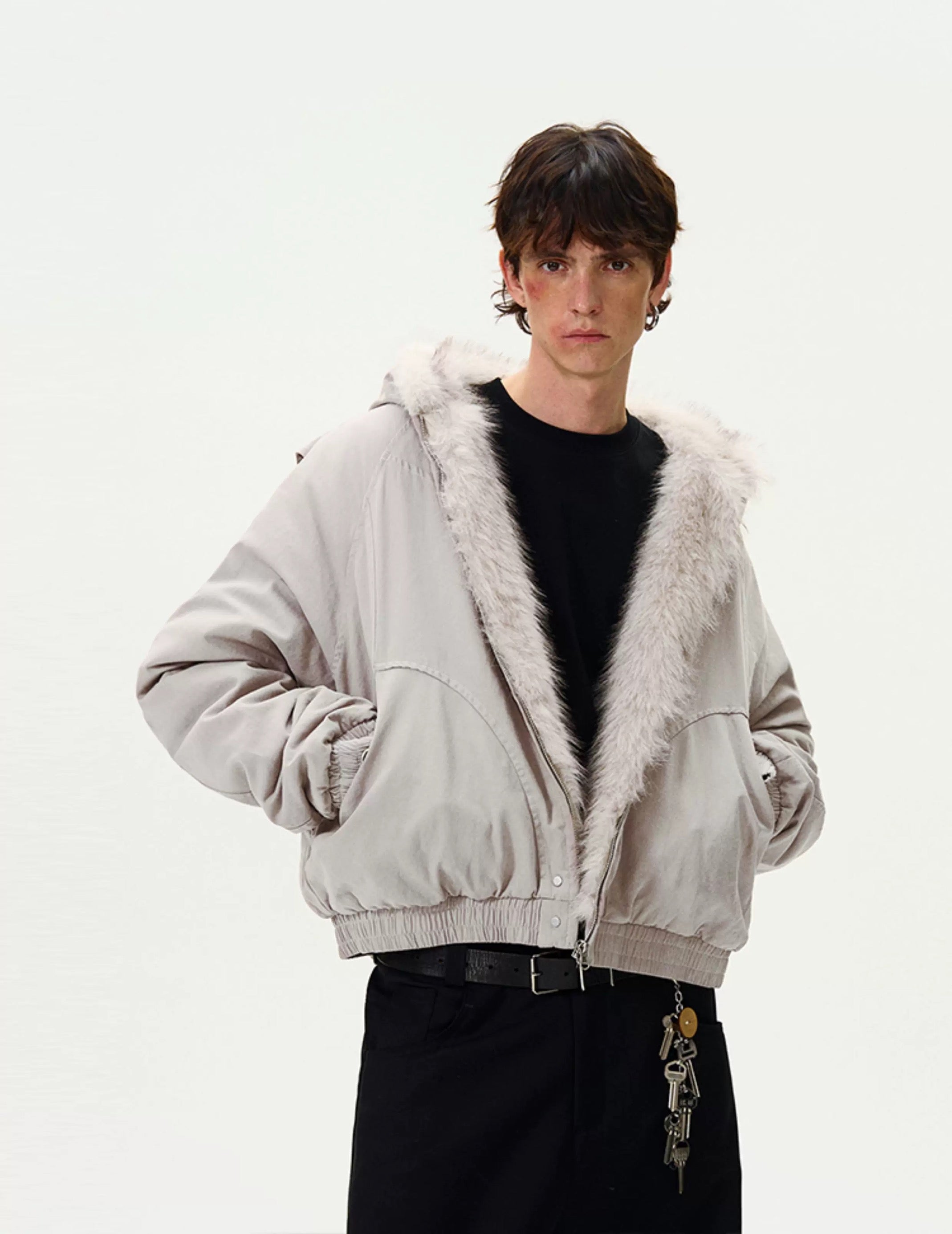 American Vintage Deconstructed Fleece-Lined Jacket – Retro Streetwear Outerwear T0227