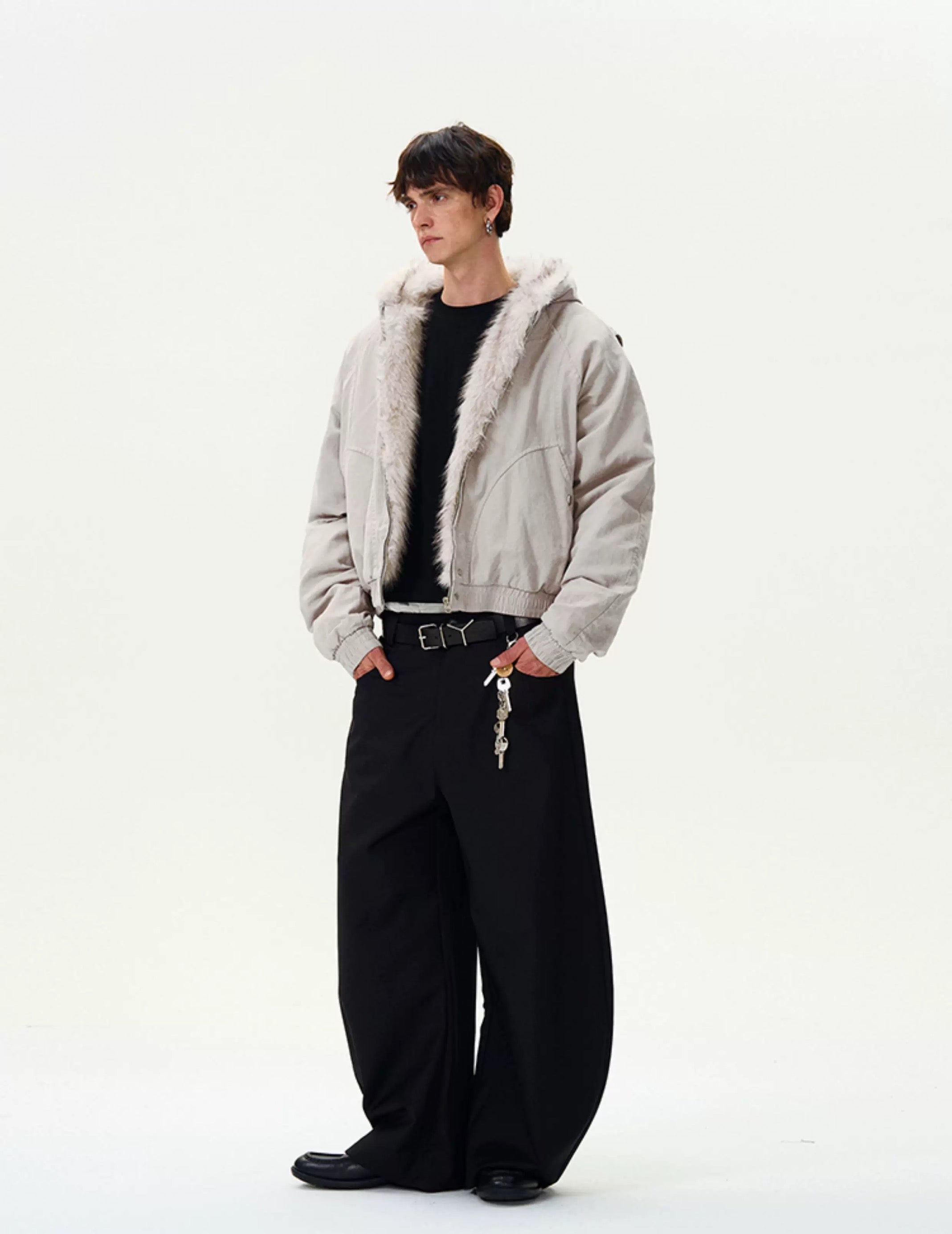 American Vintage Deconstructed Fleece-Lined Jacket – Retro Streetwear Outerwear T0227