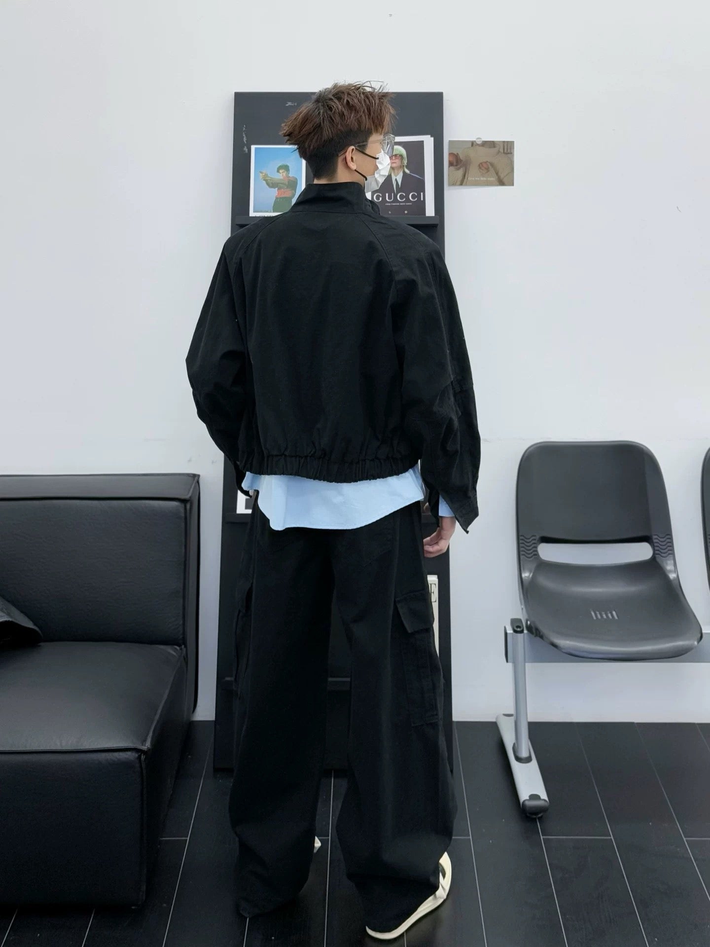 Men’s Short Utility Stand Collar Jacket – Vintage Workwear Streetwear Outerwear T0048