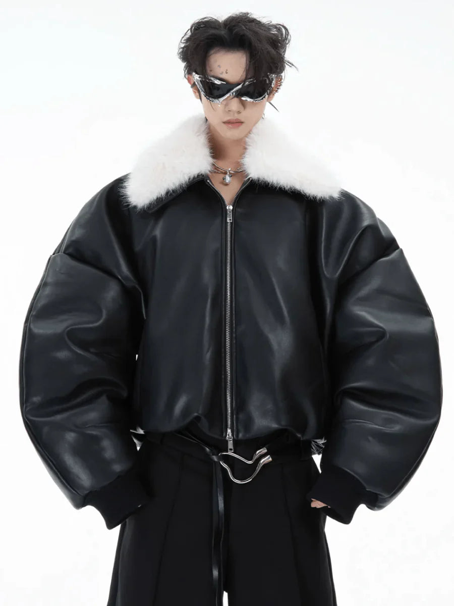 COTTON LEATHER JACKET T0090