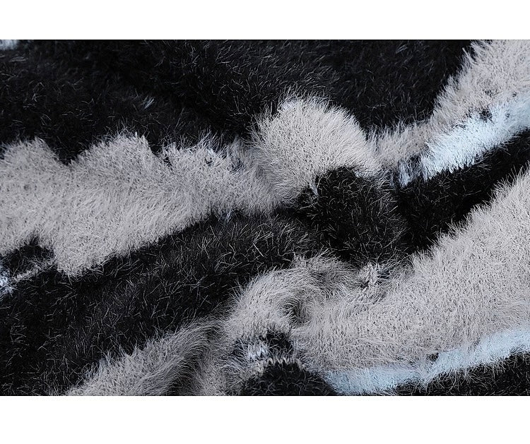 Men’s American Color-Block Striped Sweater – High Street Retro Knit Pullover S0055