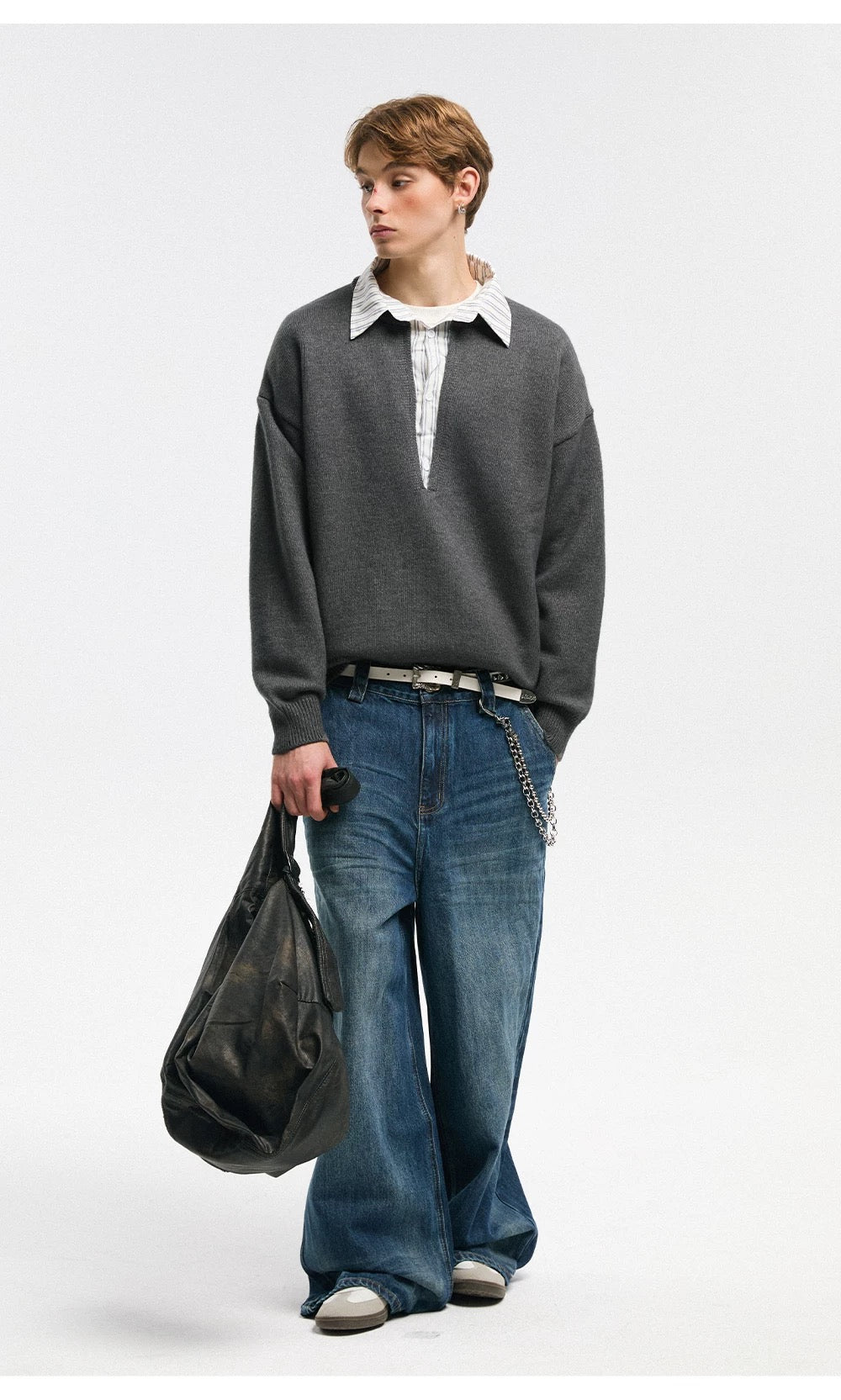 Men’s American Streetwear Loose Knit Sweater S0005