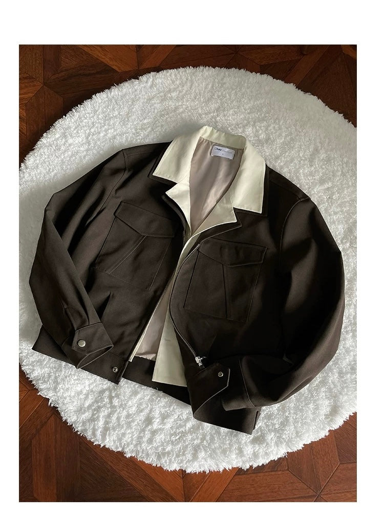Men’s Deconstructed Layered Jacket – Vintage Minimal Street Outerwear T0058