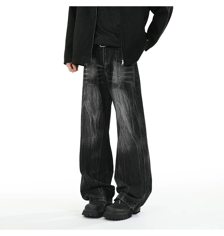 Vaqueros de calle americanos: pantalones holgados vintage B0039