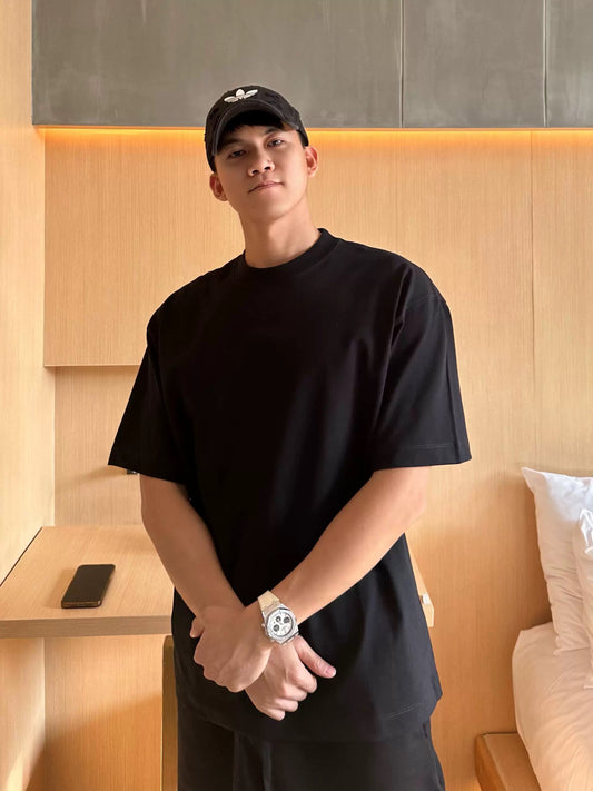 Men’s Street Style Oversized T-Shirt Summer Solid Color Casual Sport Tee T0060