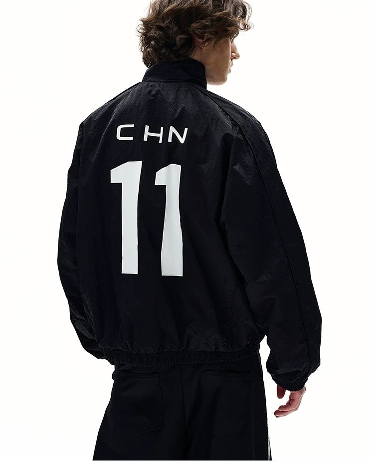 American Letter Print Jacket – Vintage Streetwear Varsity Zip Jacket T0026