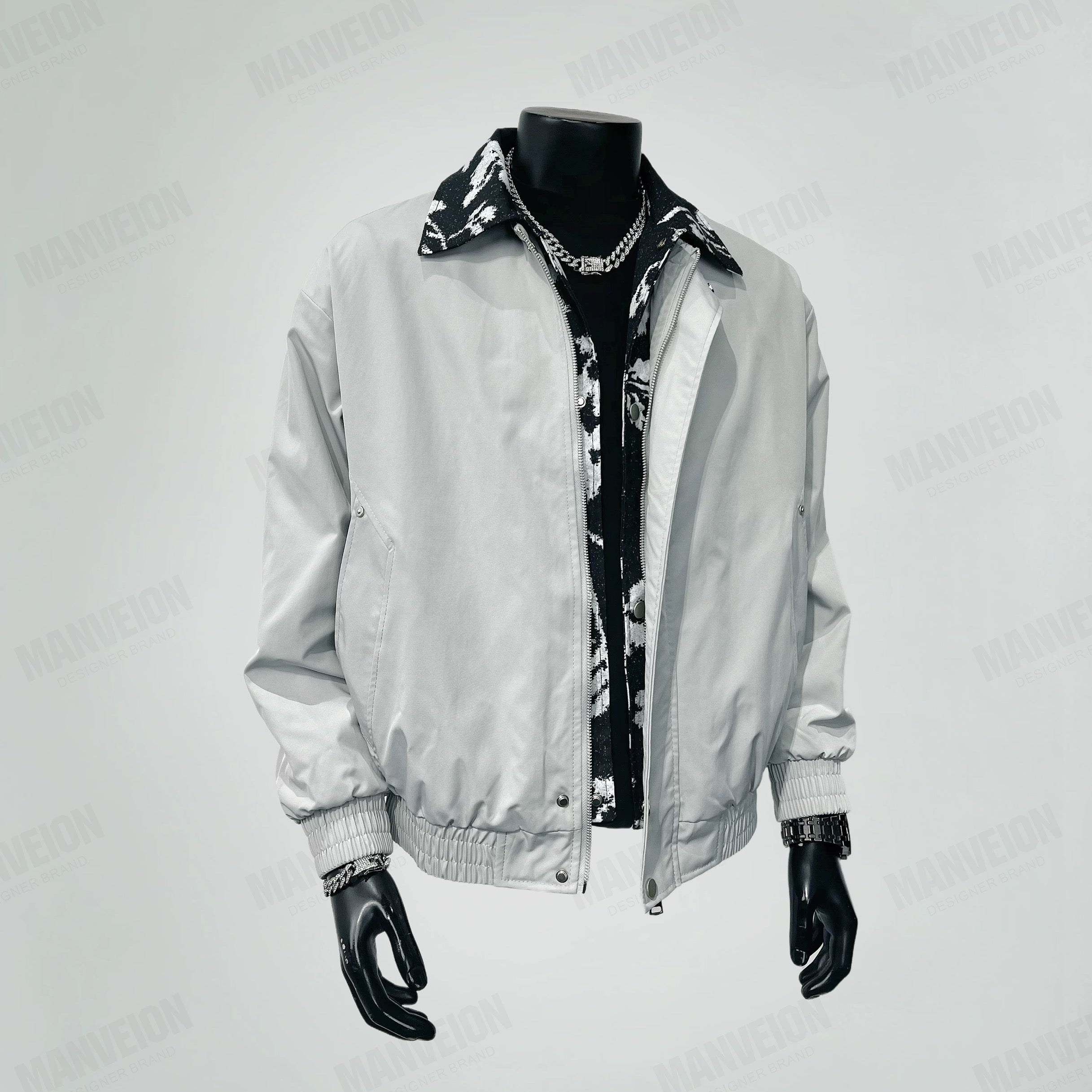 Chaqueta vintage con cuello a capas para hombre: abrigo holgado estilo retro urbano T0076