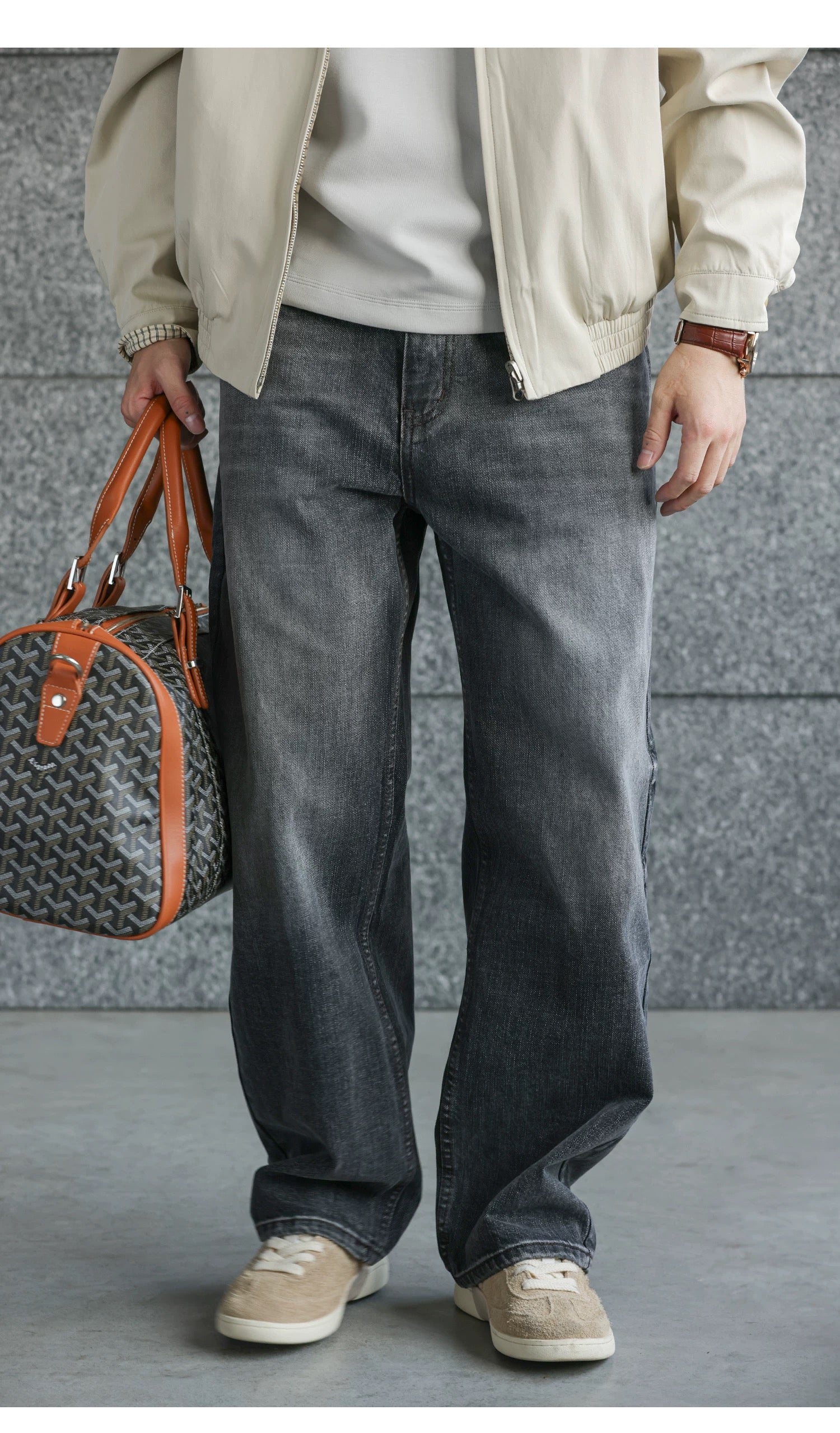 Men’s Retro American Raw Denim Jeans B0033