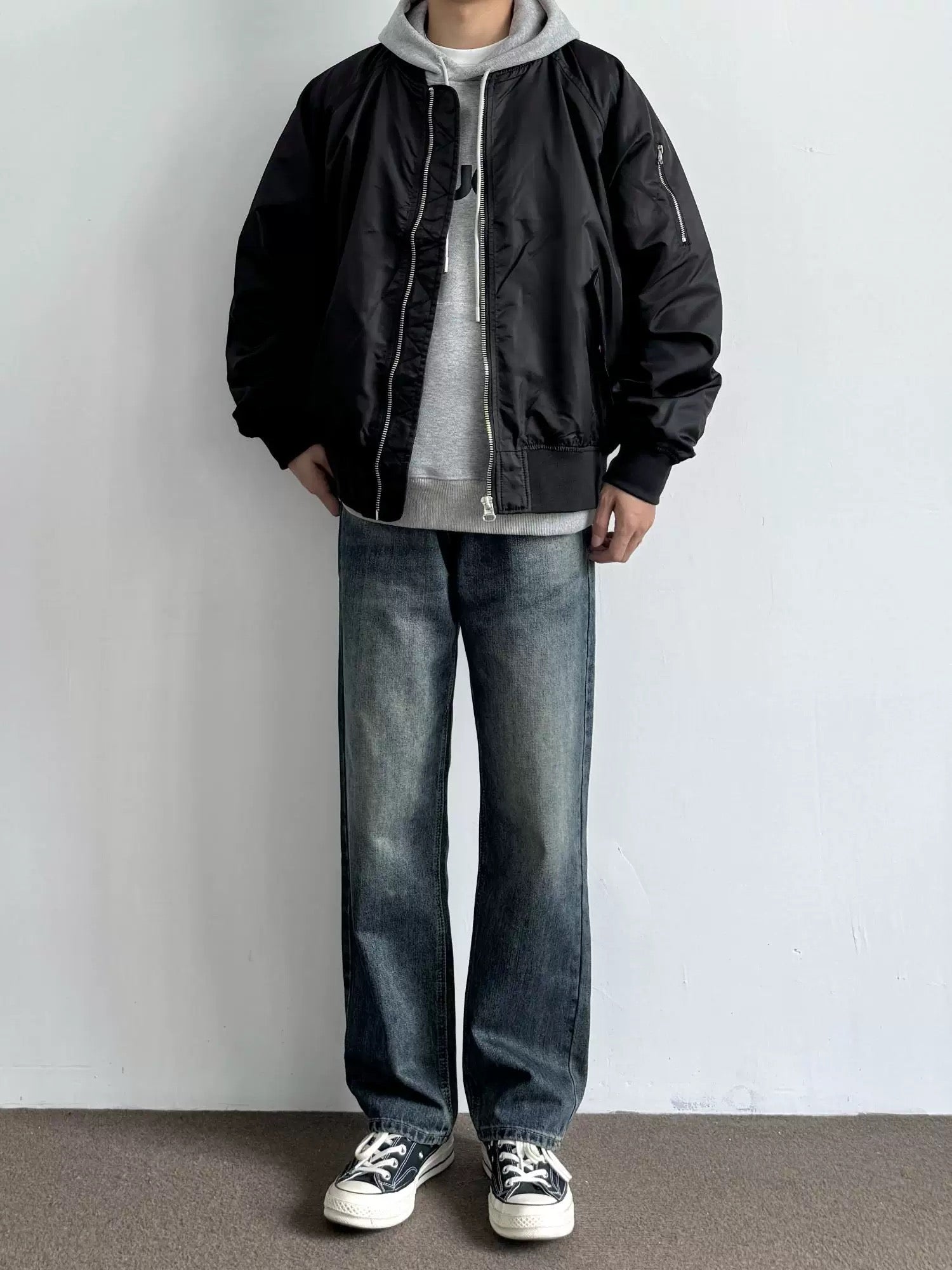 春のヴィンテージベースボールジャケット - アメリカンレトロリラックスフィットバーシティパイロットコート（カジュアルユニセックス）T0030