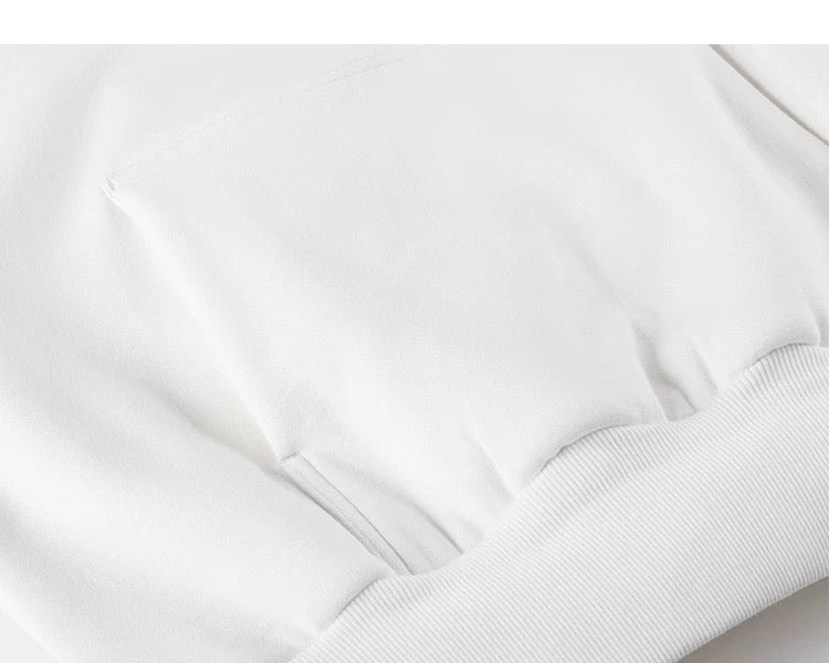 Sudadera con capucha gruesa de color liso para hombre: chaqueta informal holgada de estilo urbano para otoño e invierno T0072