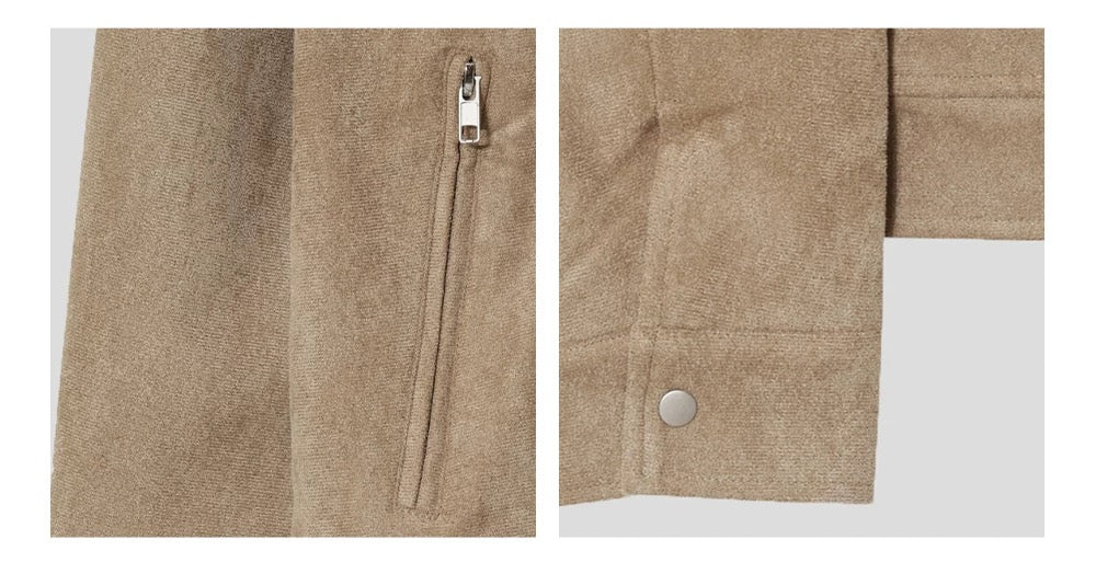 American Stand Collar Jacket – Vintage Streetwear Short Coat for Men T0033