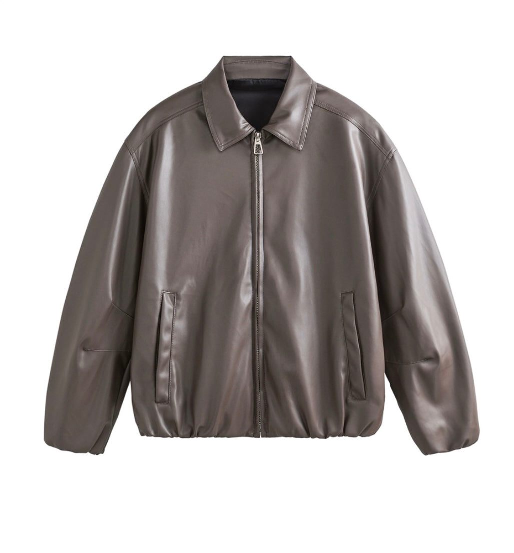 Men’s Vintage American PU Leather Jacket T0007