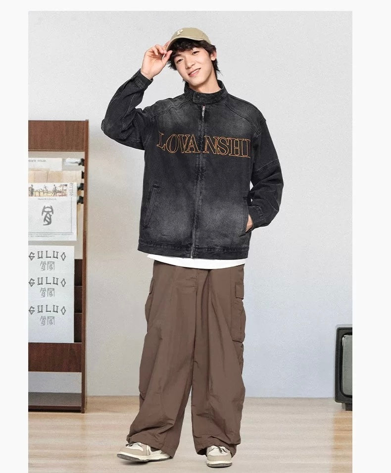 American Utility Work Jacket – Vintage Streetwear Cotton Coat for Men T0031