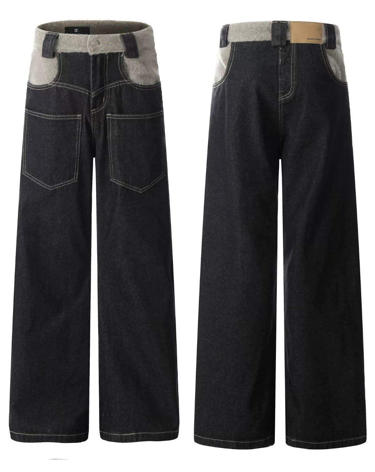 Vaqueros rectos para hombre – Pantalones clásicos de estilo urbano americano vintage B0046