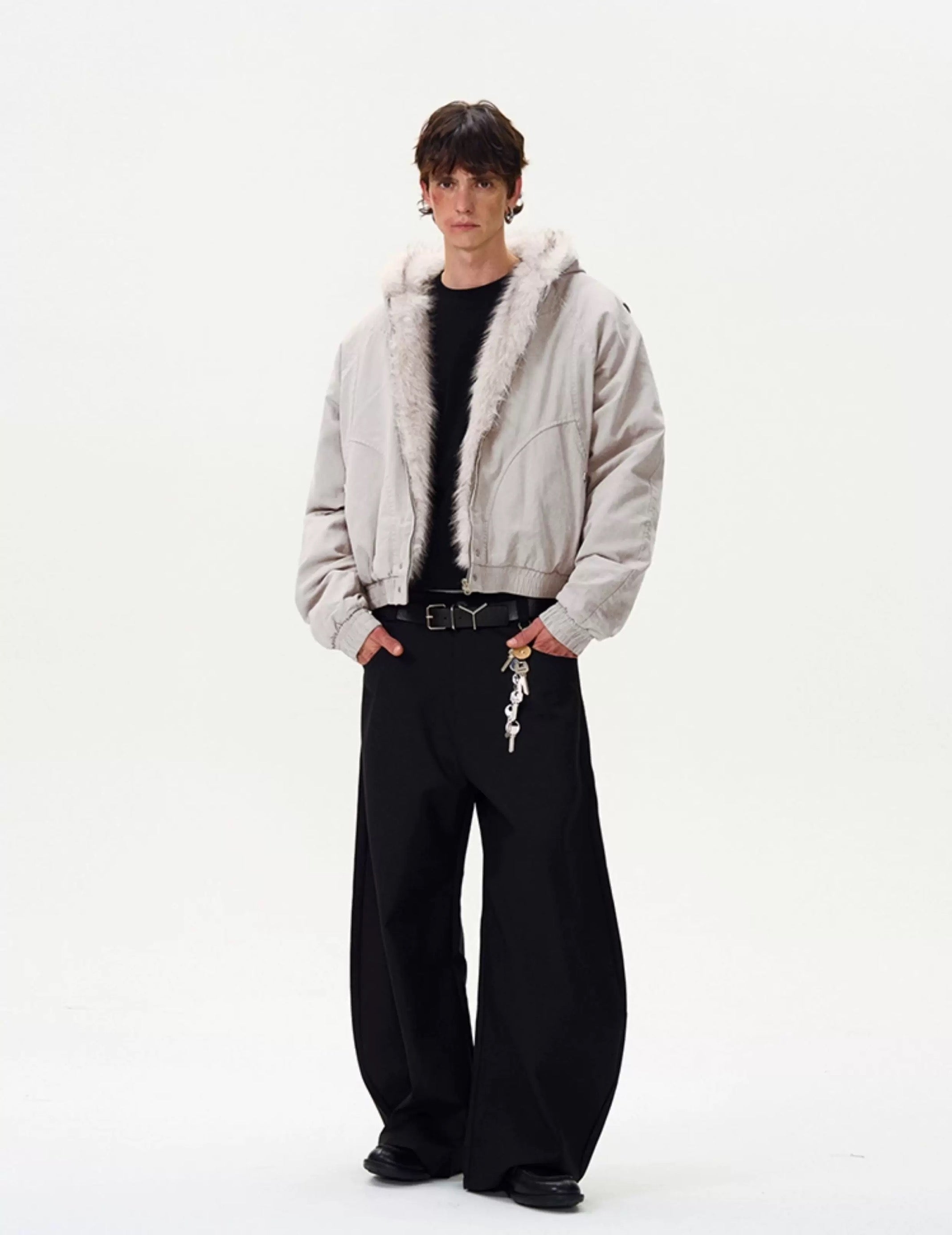 American Vintage Deconstructed Fleece-Lined Jacket – Retro Streetwear Outerwear T0227