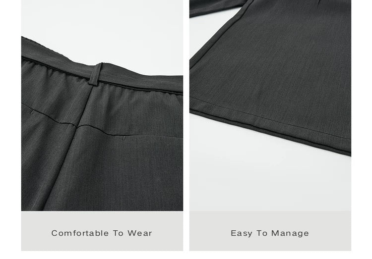 Belted Wide-Leg Trousers - Men's Spring/Autumn Loose-Fit Korean Style Casual Pants B0102