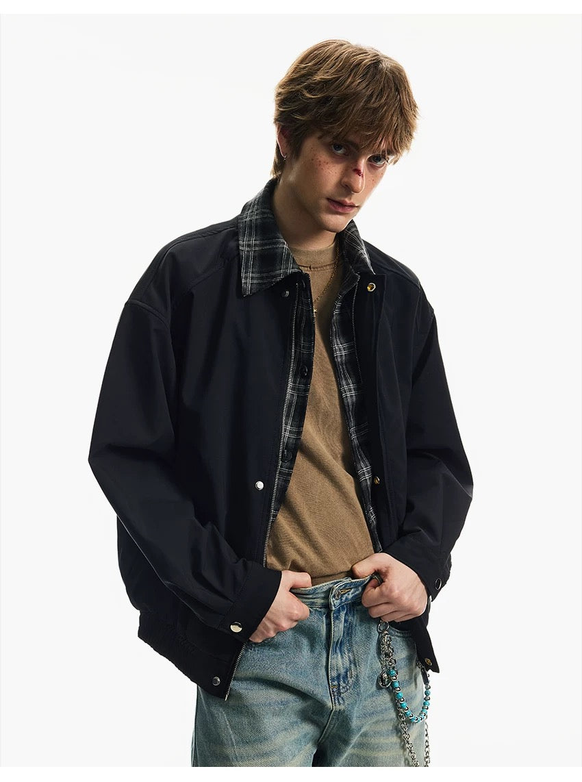 Men’s Retro American Plaid Lapel Jacket T0253