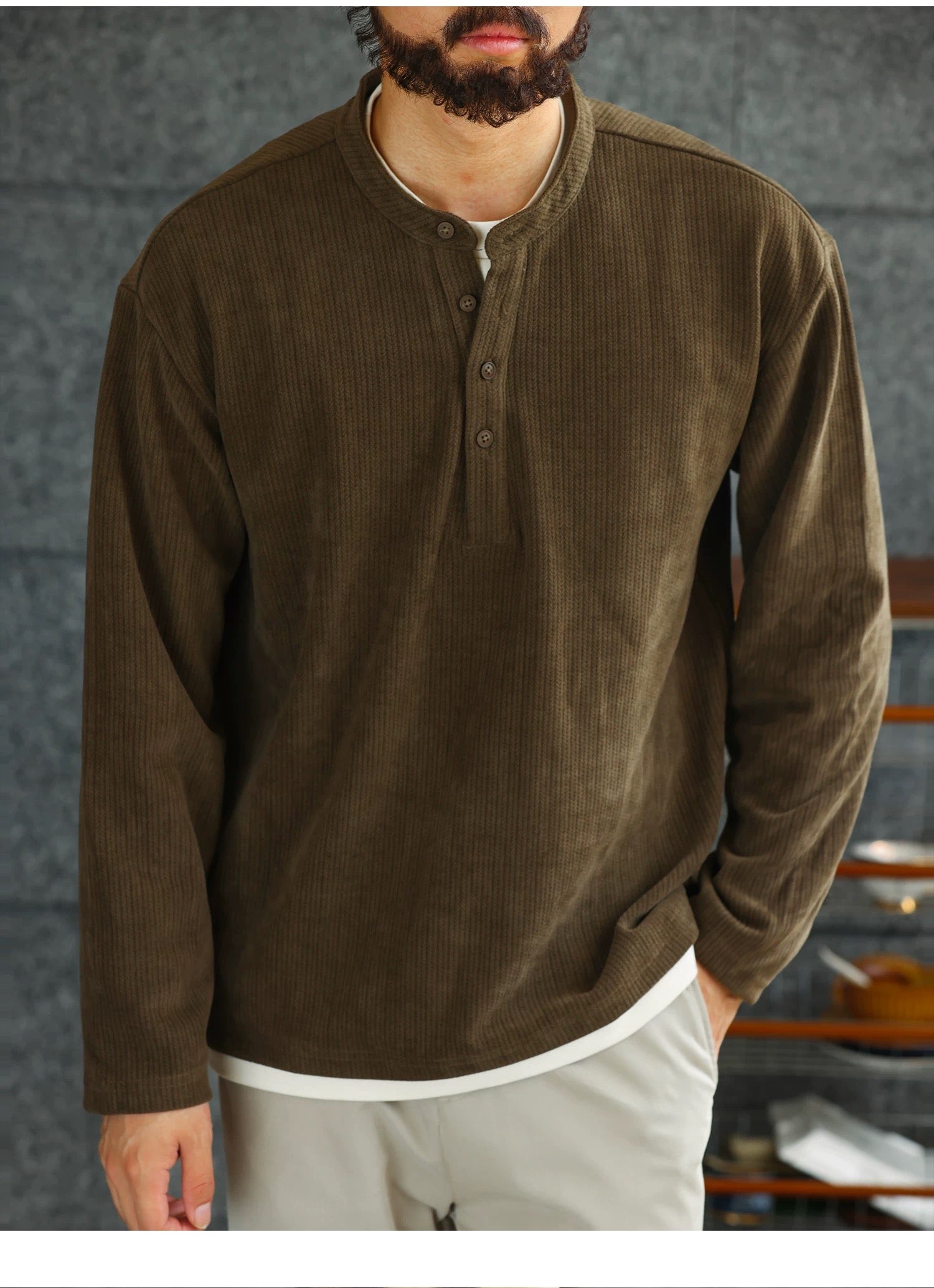 Men’s Classic Henley Tee S0021