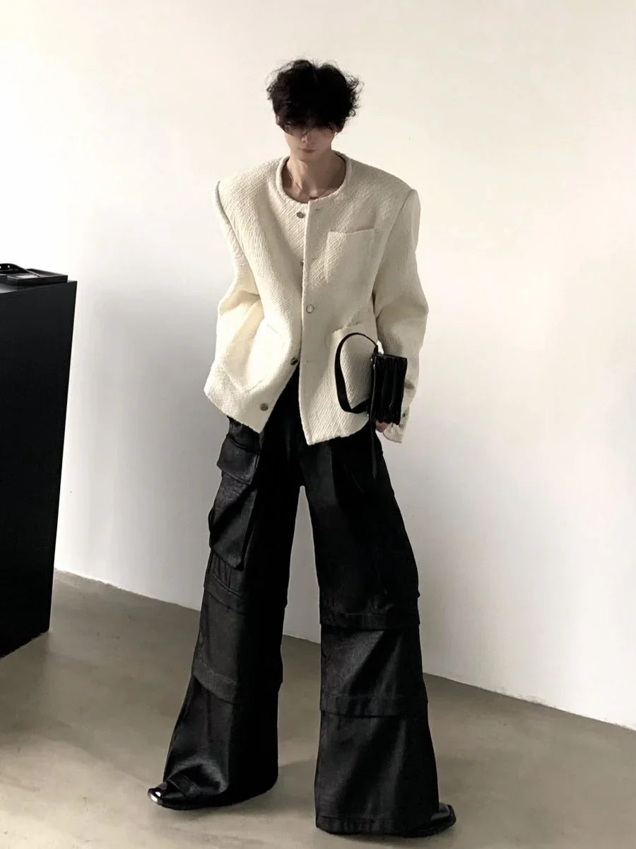 [AUTUMNWIND] WOOL WHITE TWEED JACKET T0119