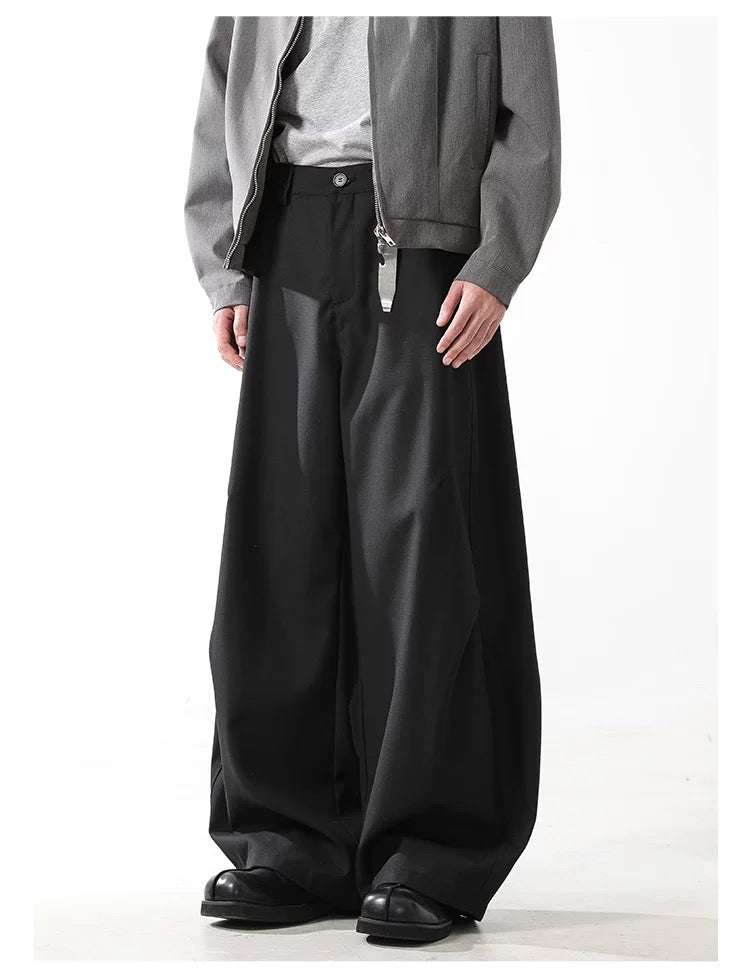 Men’s American Vintage Curved-Cut Trousers – Loose Fit Retro Streetwear Pants B0091