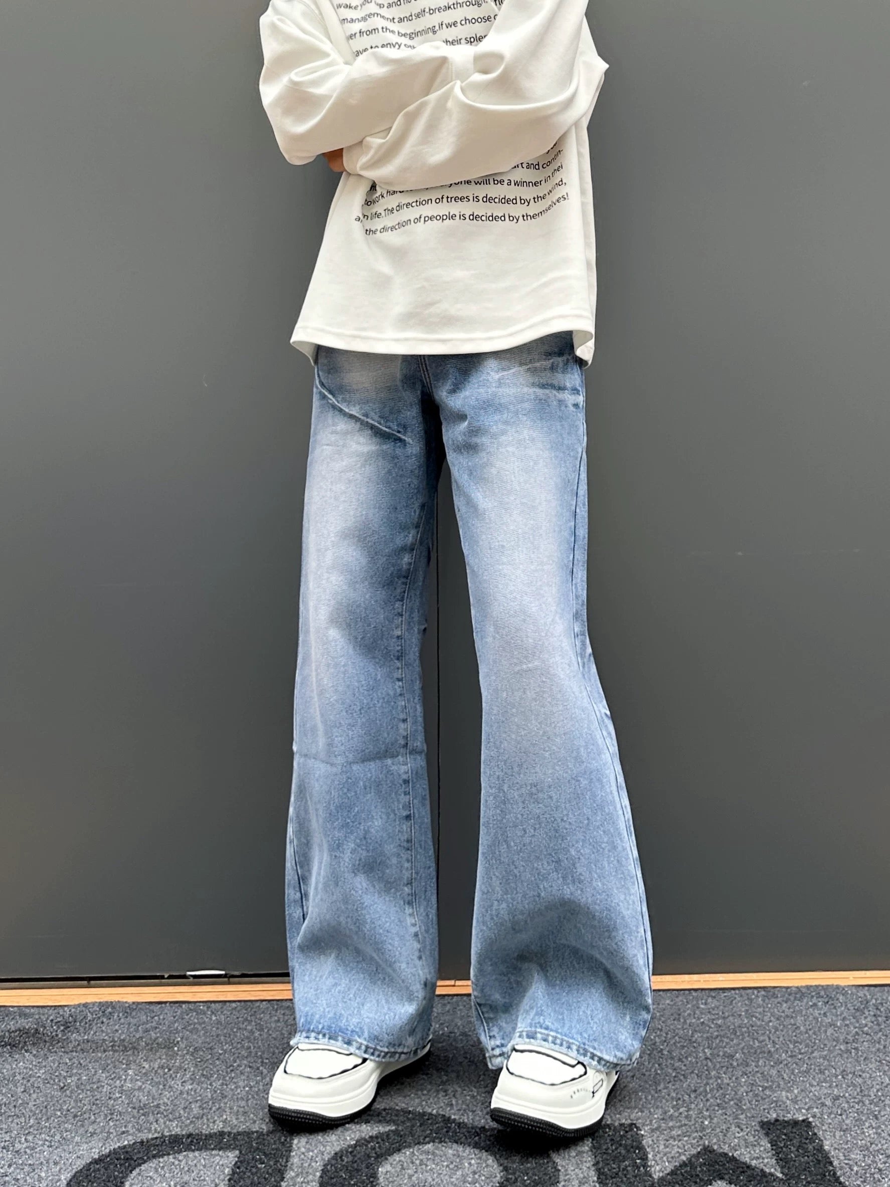 Men’s Vintage American Wide-Leg Straight Jeans – Retro High Street Denim Pants B0052