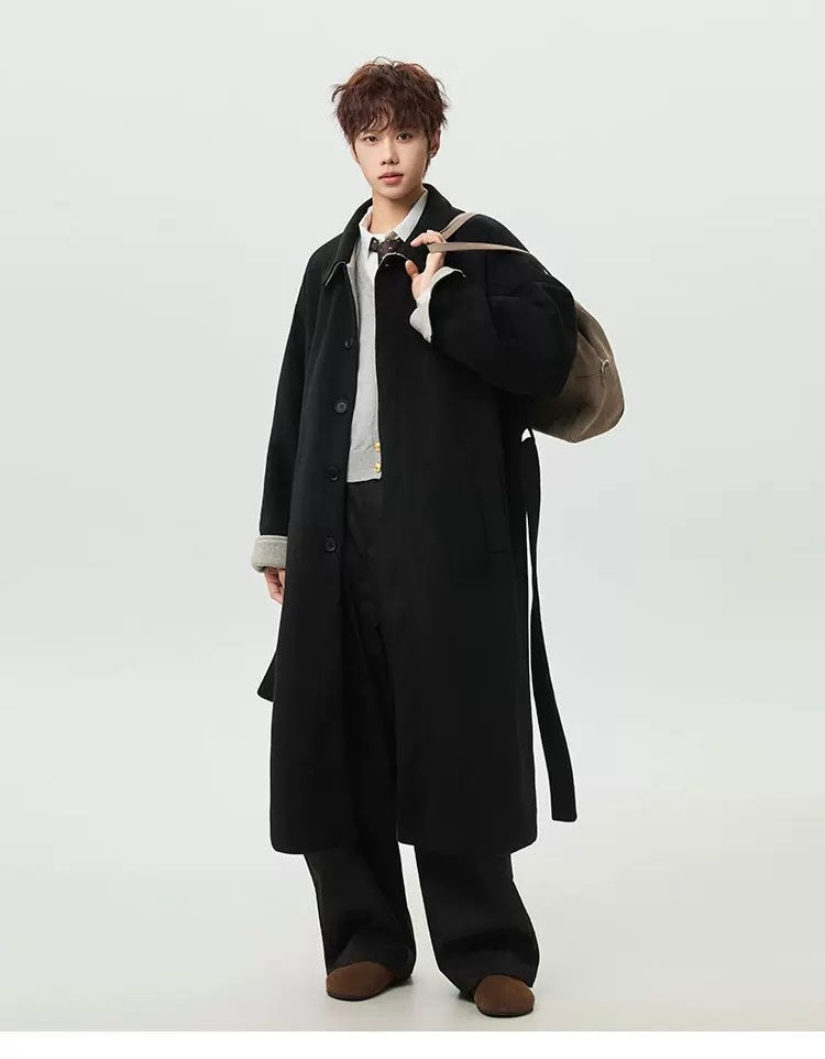 Abrigo de lana de oveja premium para hombre T0250