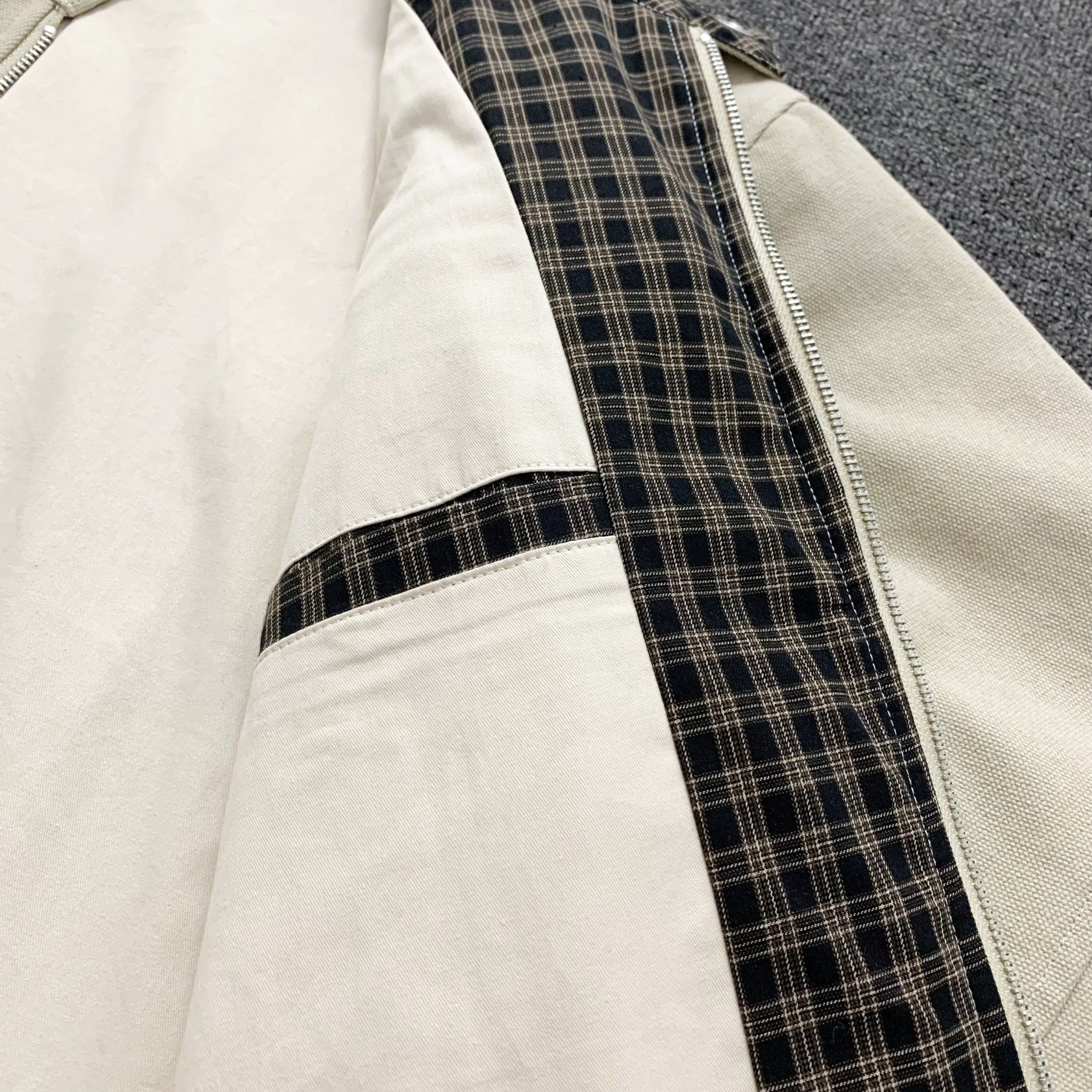 Harrington Stand Collar Utility Jacket – American Vintage Streetwear Coat T0032