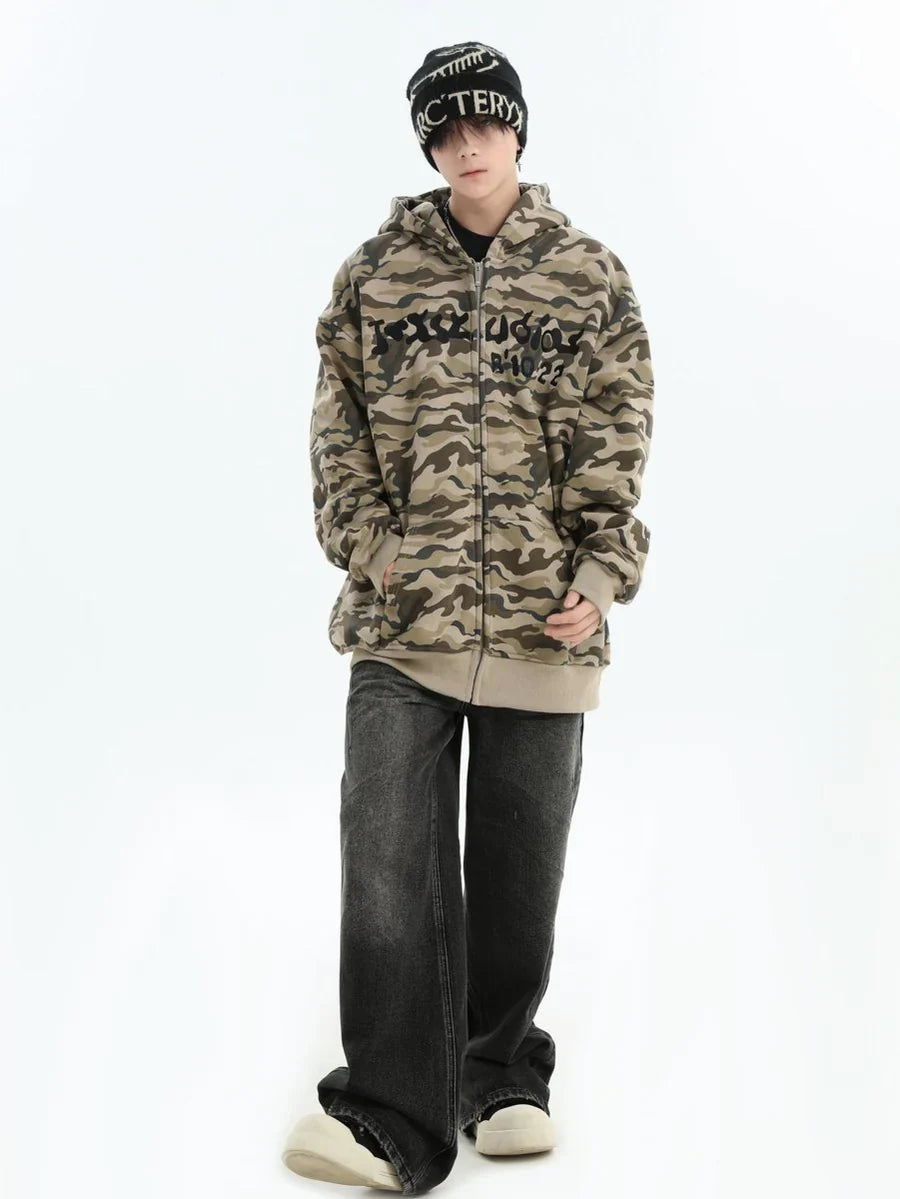 [INSstudios] FULL PRINT CAMOUFLAGE JACKET T0095