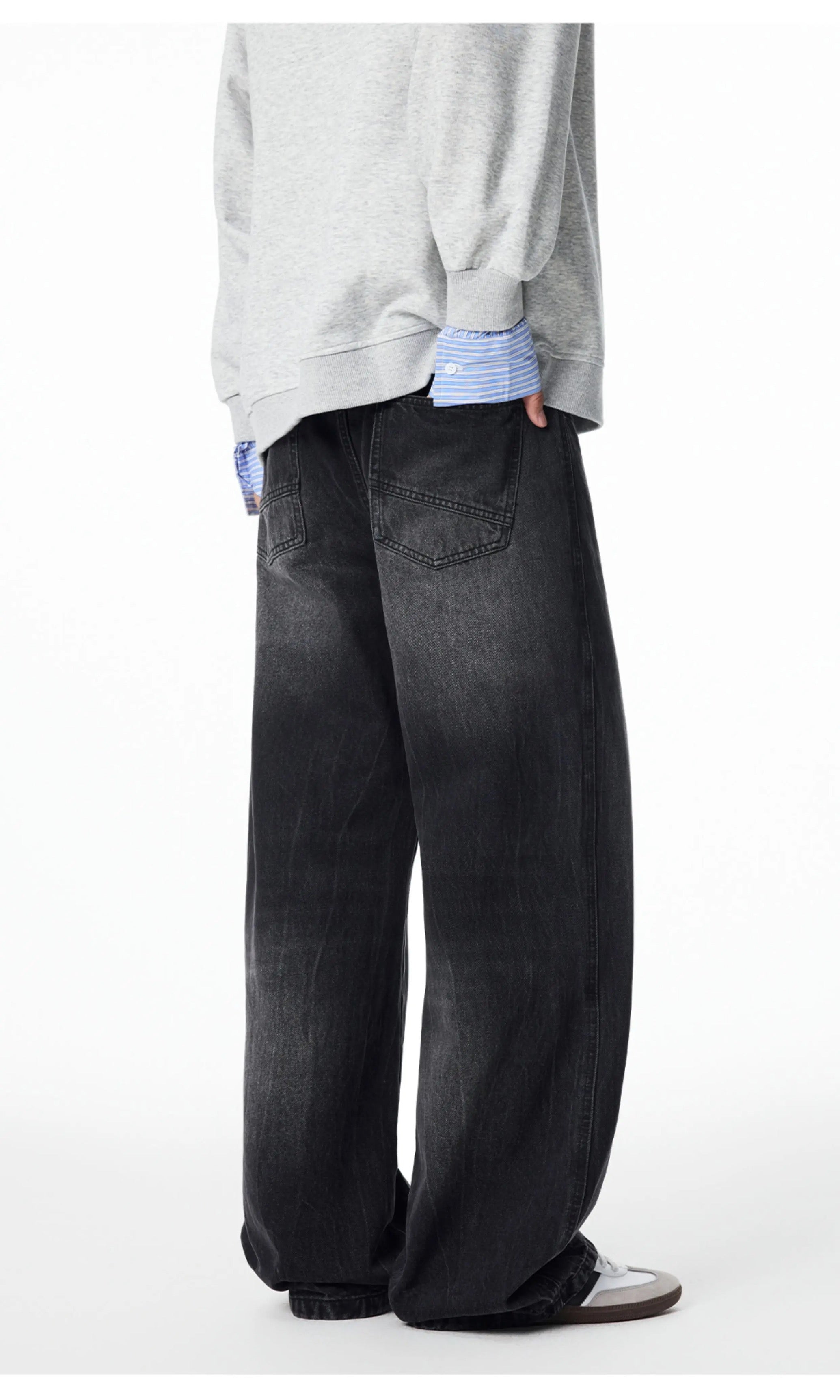 Men’s Vintage American Wide-Leg Denim Jeans B0013