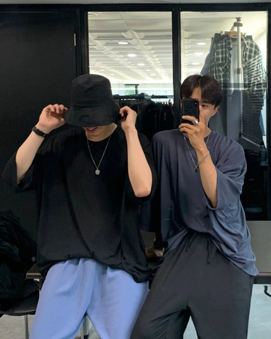 [MRCYC] COTTON LOOSE ROUND NECK HALF-SLEEVED T-SHIRT J0092