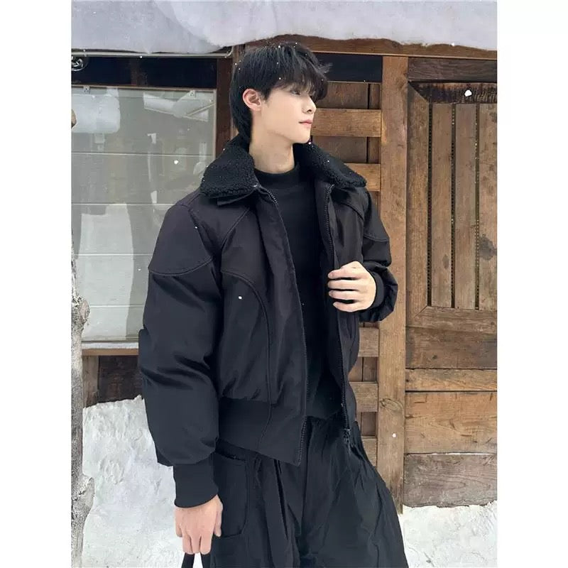 Chaqueta corta retro con cuello desmontable para hombre T0019