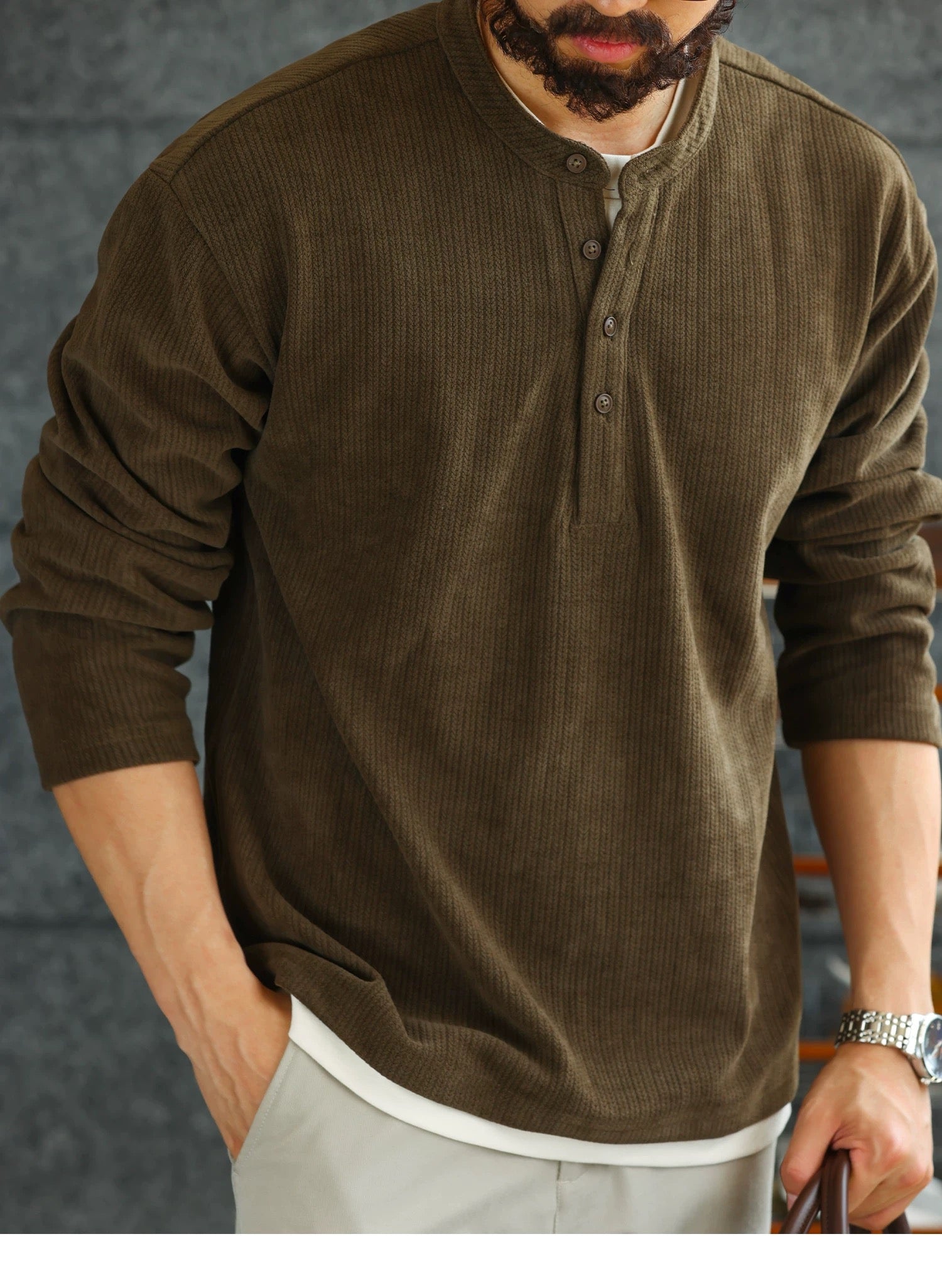 Men’s Classic Henley Tee S0021