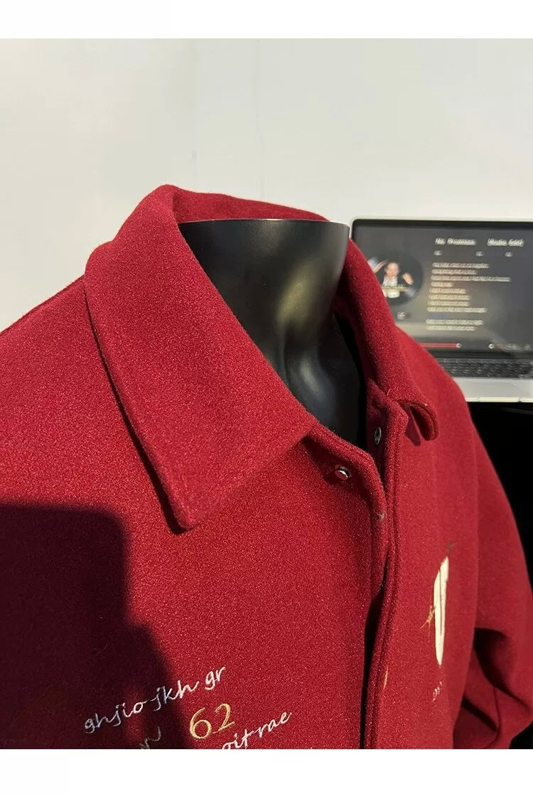 Chaqueta corta de lana – Prenda de abrigo vintage estilo urbano americano T0024