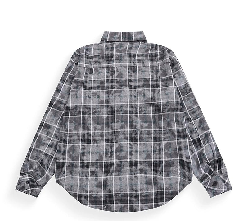 Men’s Plaid Overshirt Jacket – American Casual Vintage Streetwear Outerwear S0052
